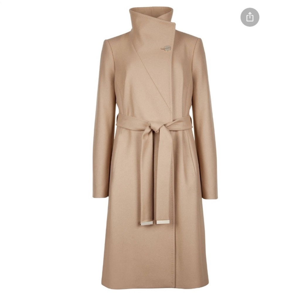 Ted baker midi camel coat US8